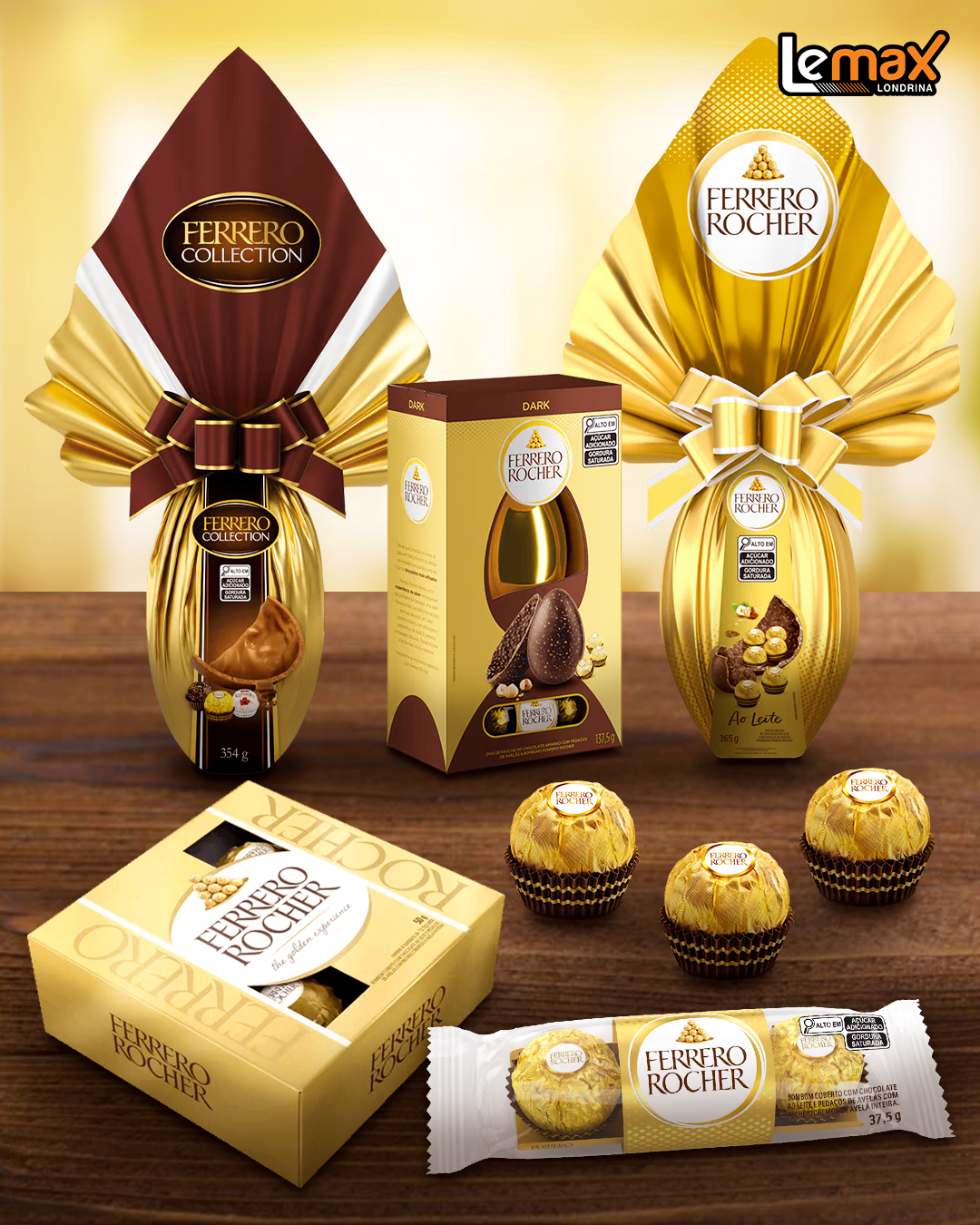 Na Lemax, você encontra a linha Ferrero Rocher, perfeita para
