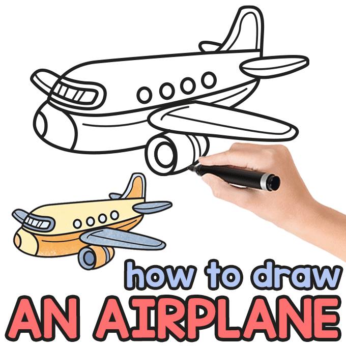 ️ How to Draw an Airplane Tutorial... - Easy Peasy and Fun