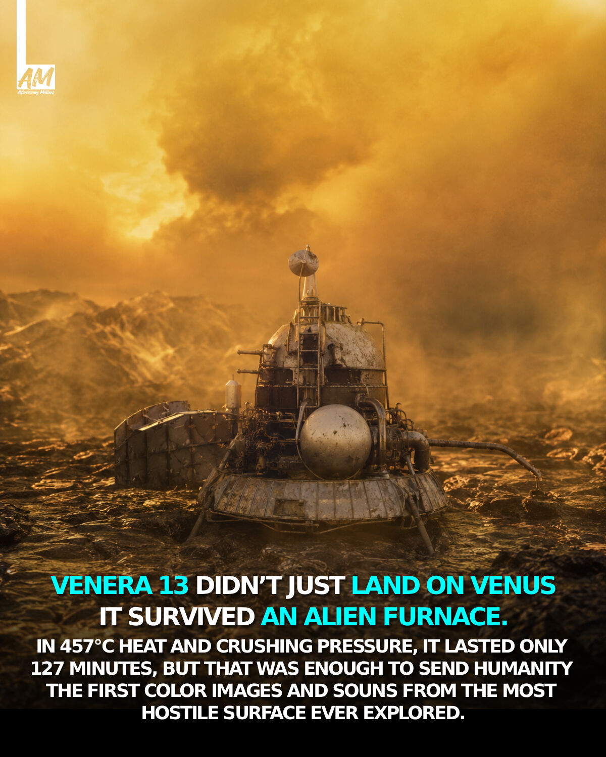 Astronomy - Venera 13 landed on a world that destroys machines. On