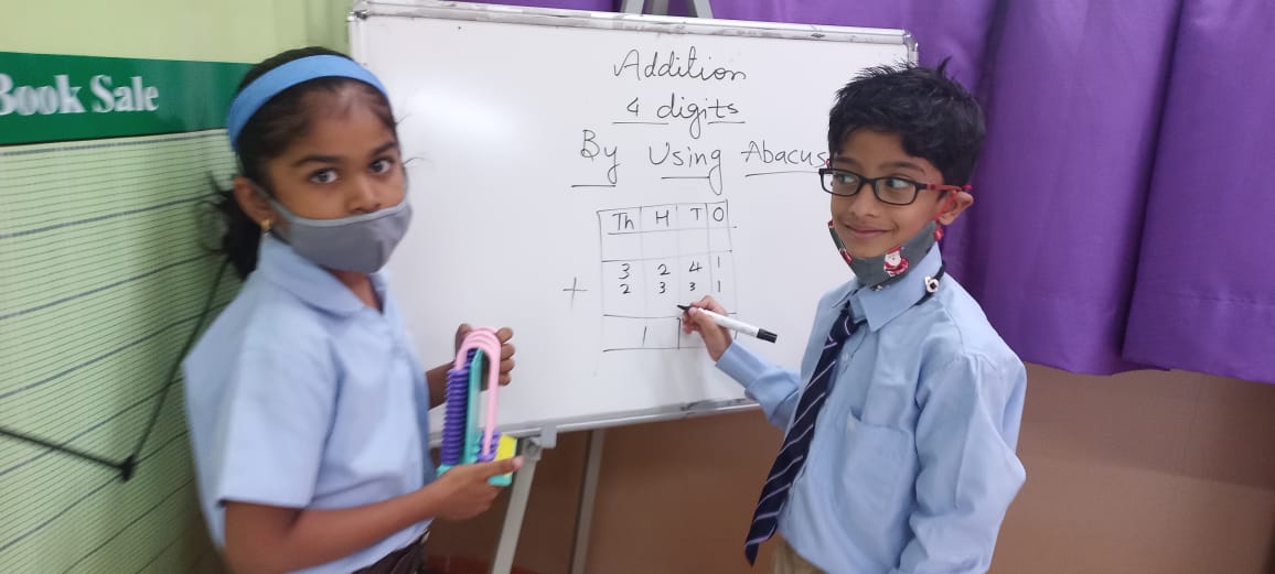 Maths lab activity on addition of the 3 digits numbers by using abacus ...