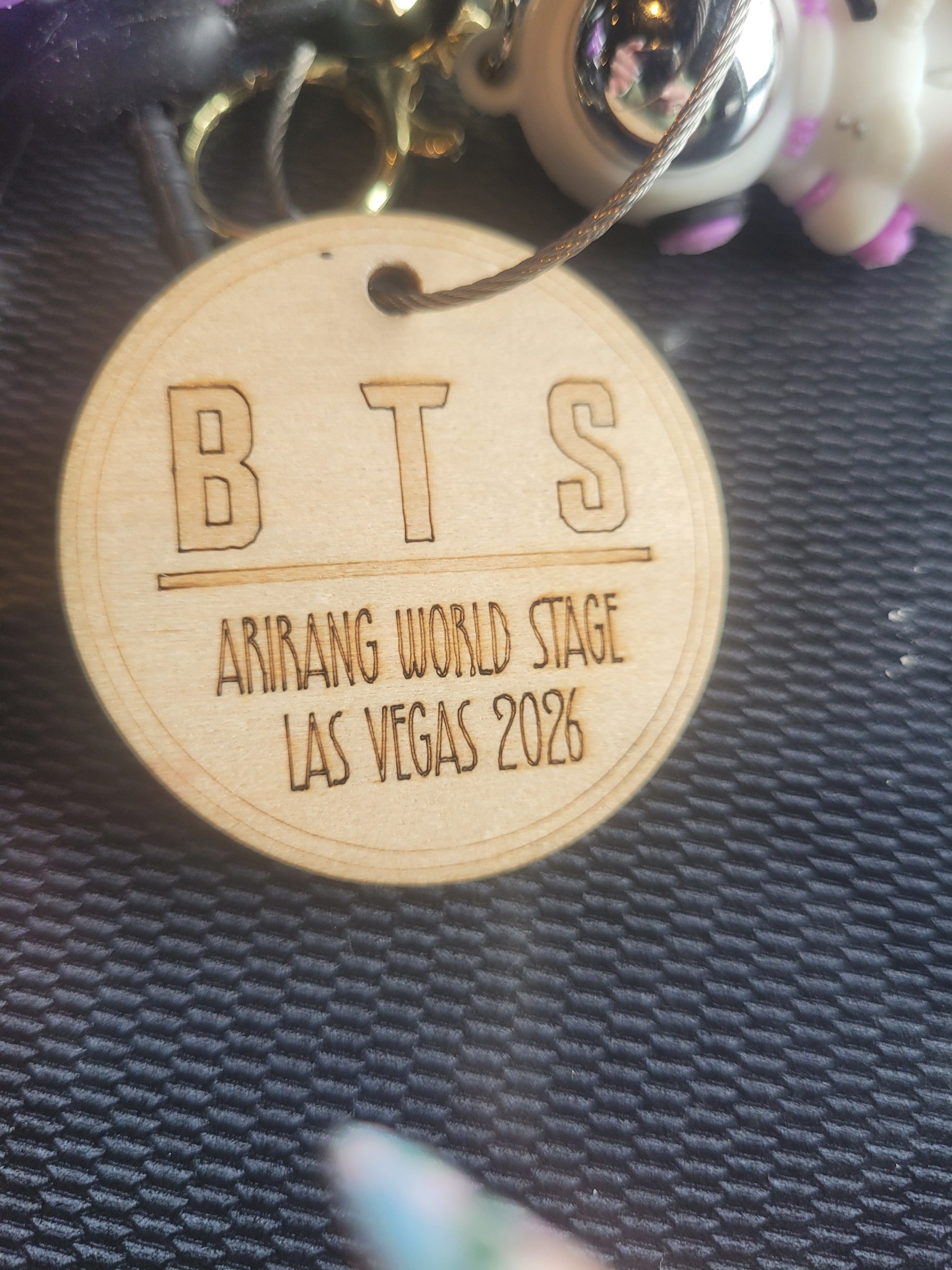 BT21 Arirang mystery keychain freebie at BTS US tour in Las Vegas