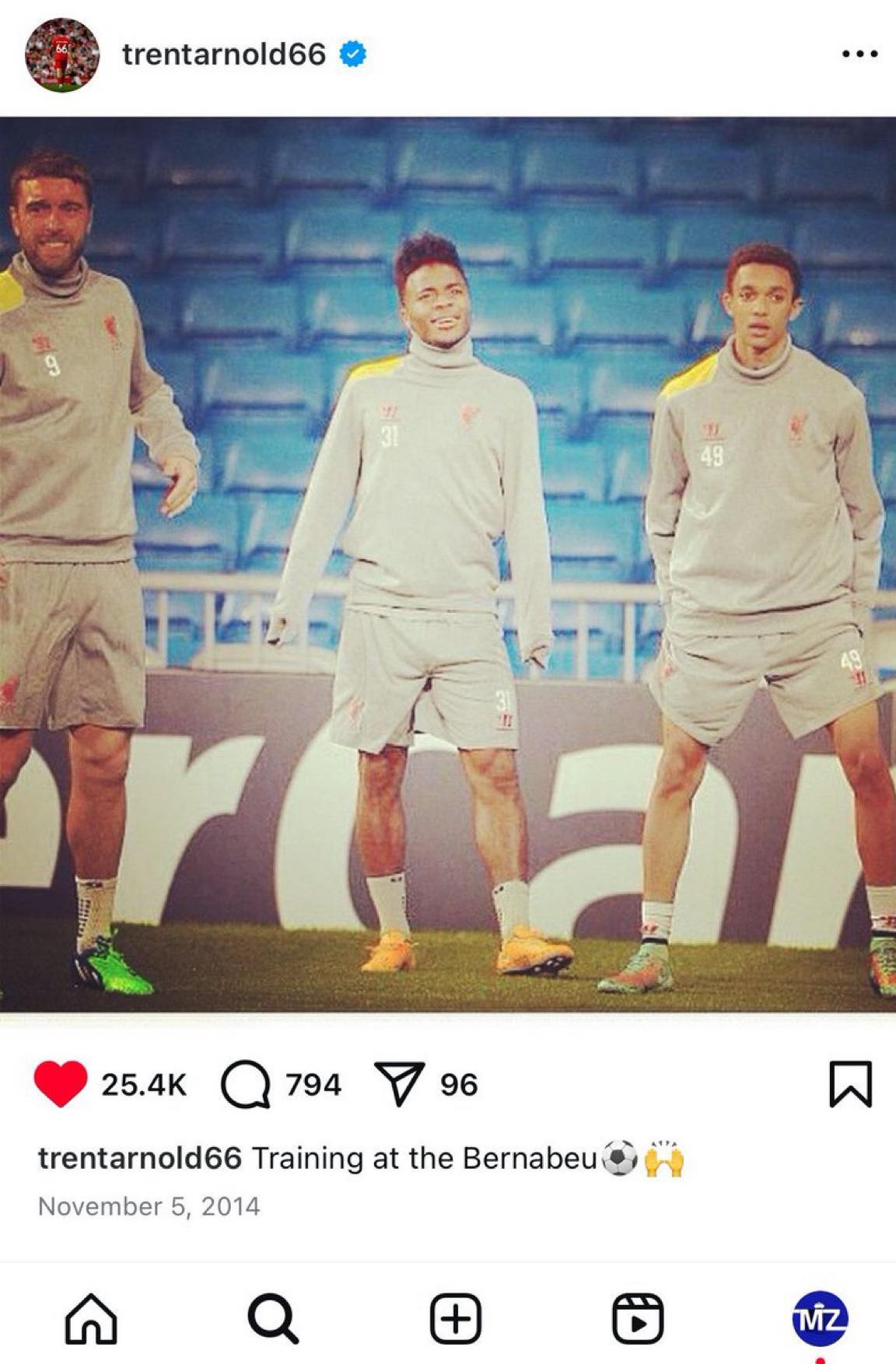 The Madrid - Trent Alexander-Arnold’s first IG post. It was meant to be ...