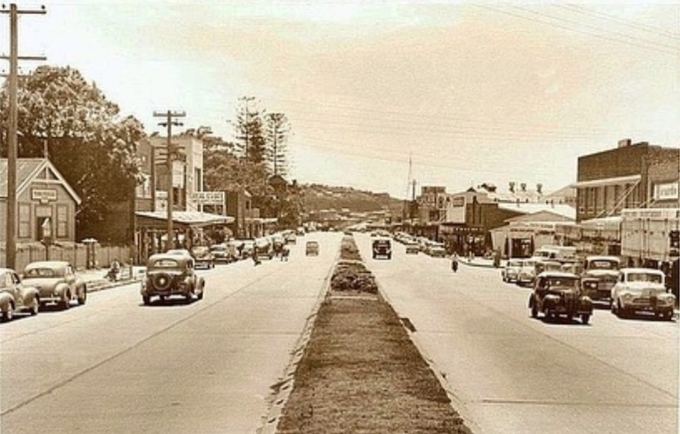 Pittwater Road, Dee Why, in 1957. No one really knows how Dee Why