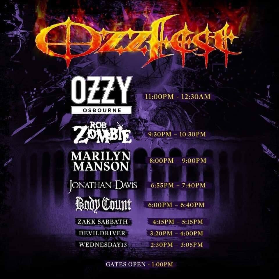 Merry Christmas! We got you the set times for New Year's Eve Ozzfest!