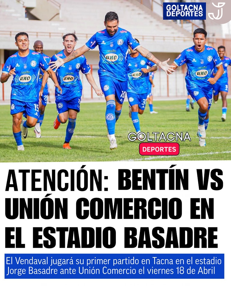 Gol - 🔵 #GolTacna ⚽🏆 | BENTÍN JUGARÁ EN EL ESTADIO JORGE BASADRE 👷🏻 La ...