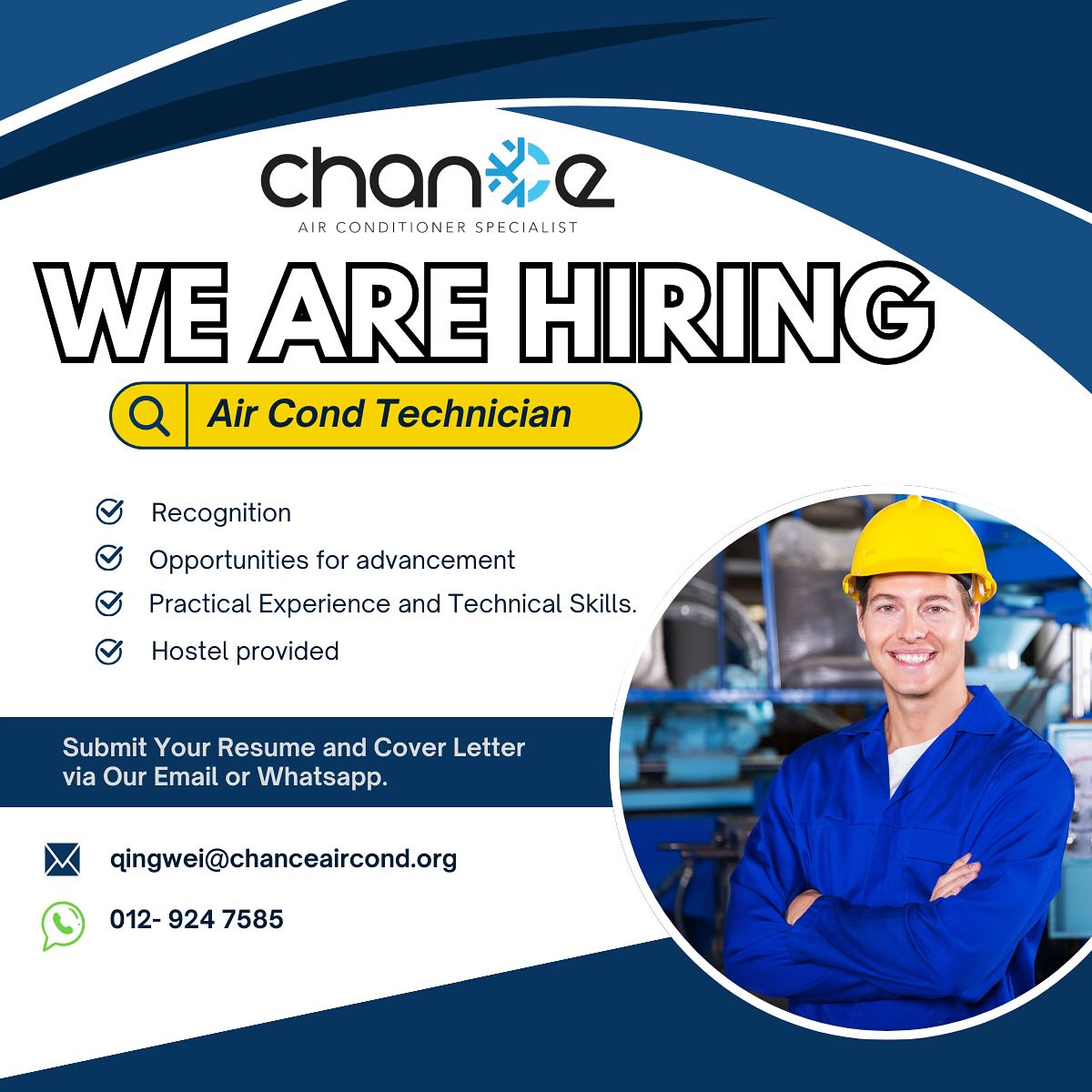 Chance - Join Our Team as an Air Cond Technician ‼️👨‍🔧 Are you a ...