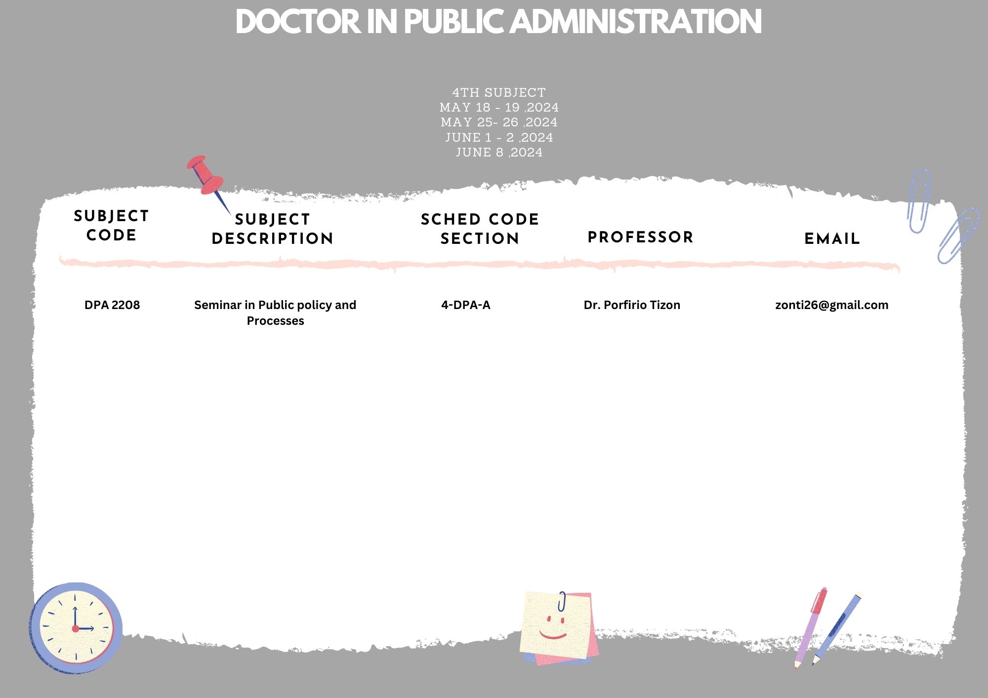 4TH SUBJECT DOCTOR IN PUBLIC ADMINISTRATION ( DPA) MASTER IN PUBLIC ...