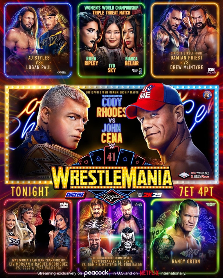 Pro Wrestling & MMA News - Updated card for today's #WrestleMania 41 ...