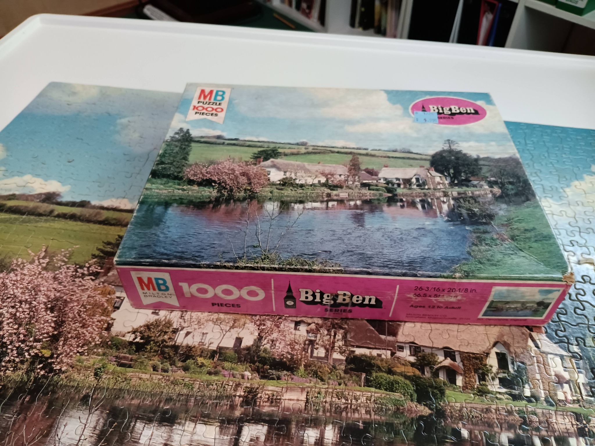 Vintage Milton Bradley Big Ben 1000-piece puzzle from 50s or 60s