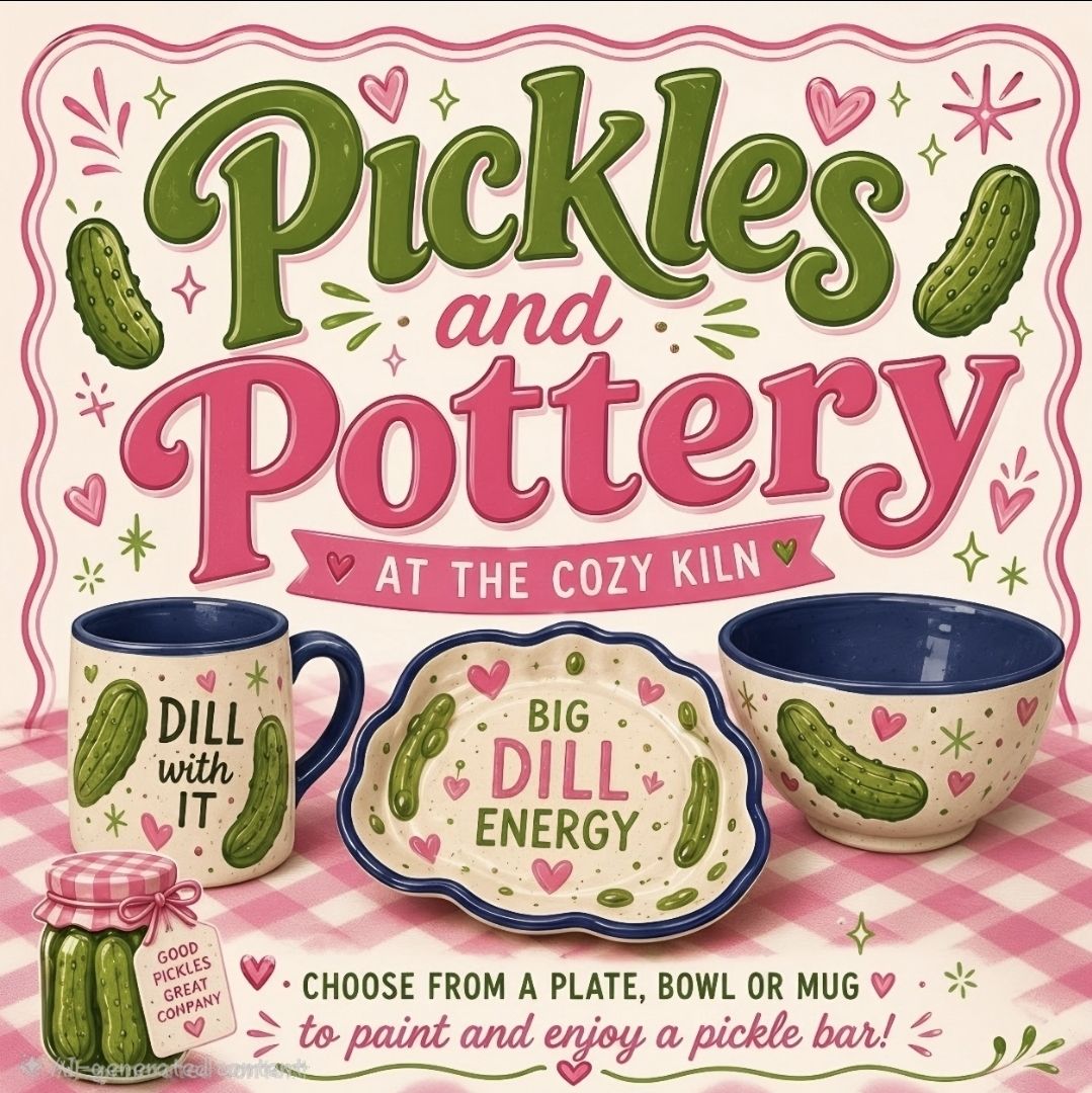 Pickles and Pottery workshop at The Cozy Kiln in D'Iberville