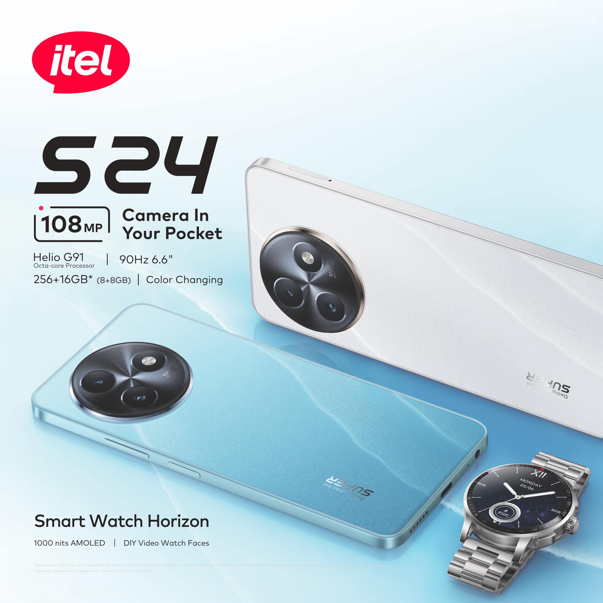 Introducing itel S24 with 108MP camera and 90Hz refresh rate