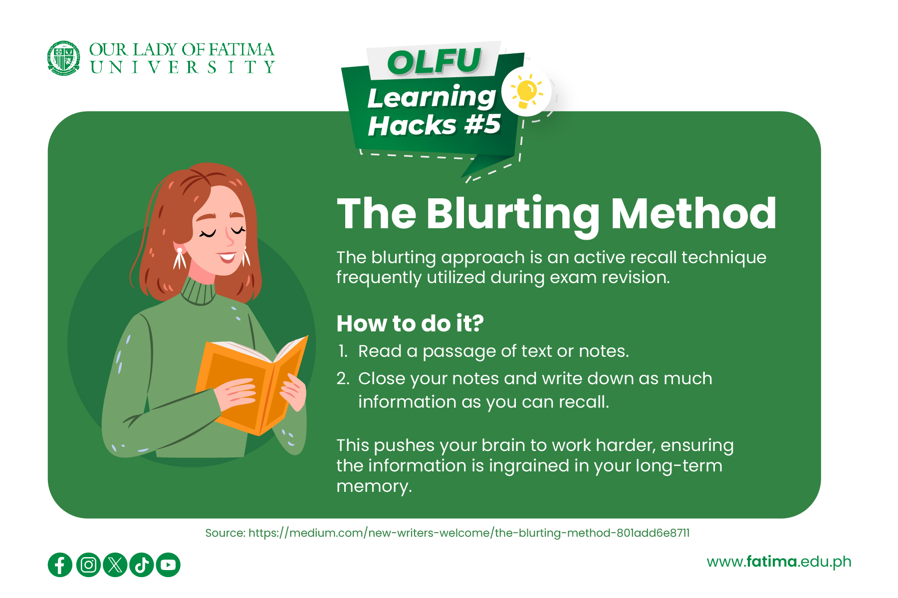 Boost your memory... - Our Lady of Fatima University (OLFU)