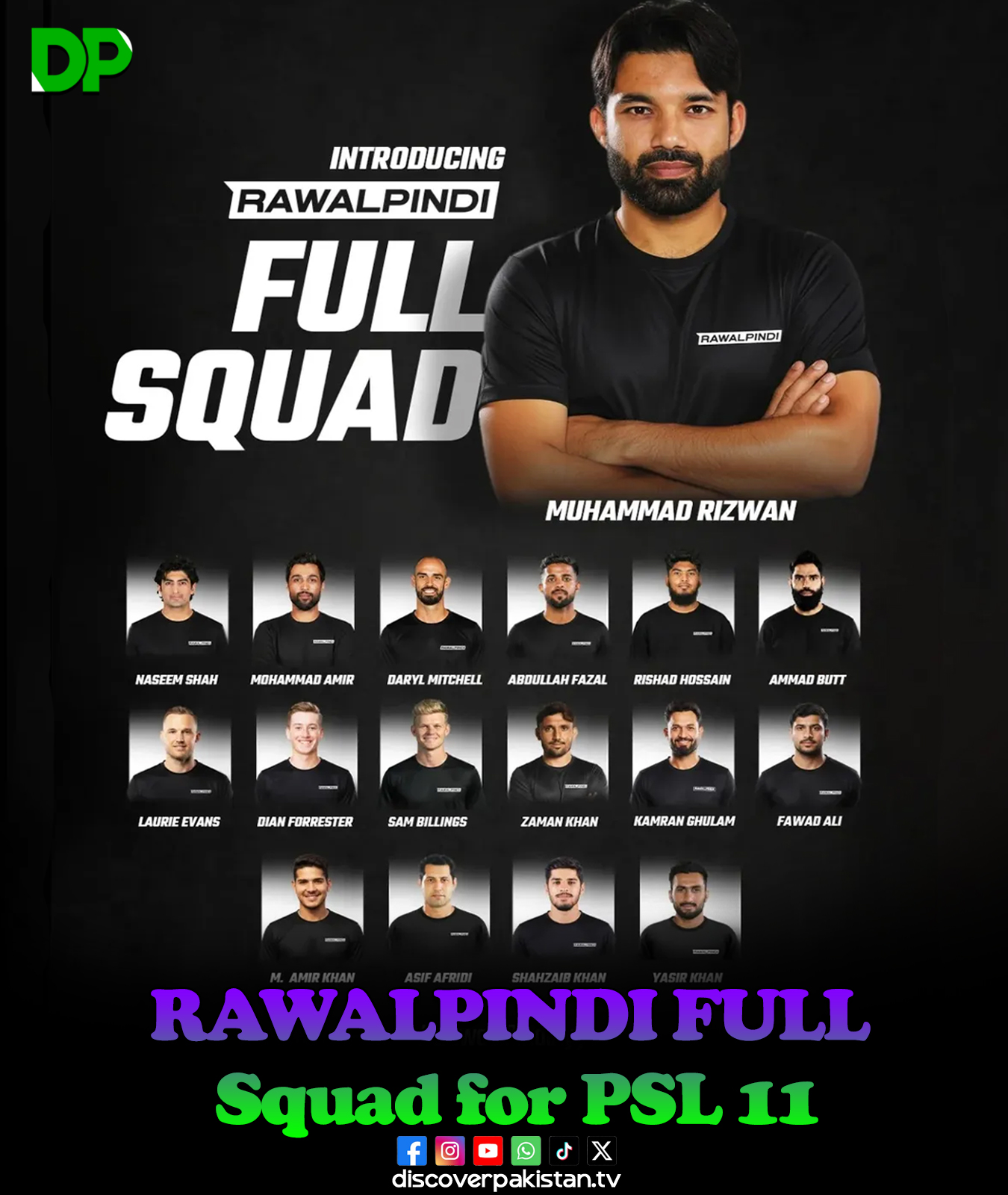 Discover - RAWALPINDI FULL SQUAD for PSL 11 #DiscoverPakistan | Facebook