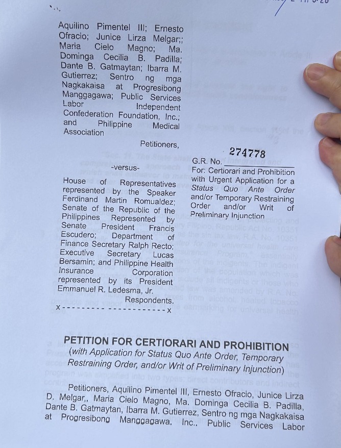 Rappler - Petitioners led by Senator Koko Pimentel file a...