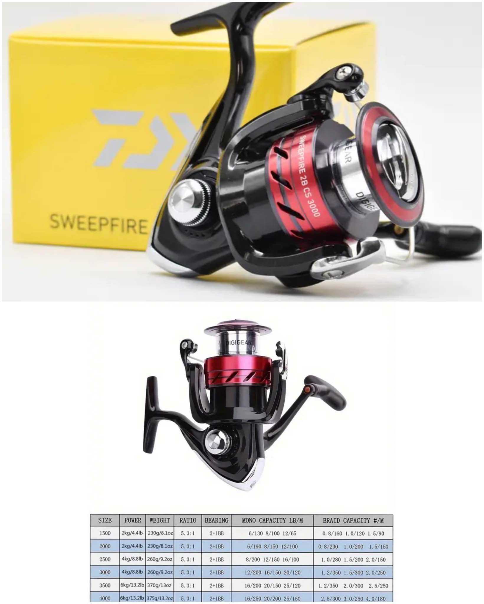daiwa 2500 sweep fire front drag spinning fishing reel FUEGO 2500D-XH  Joe's Sporting Goods SKU 22502191 Daiwa Fuego LT Spinning Reel