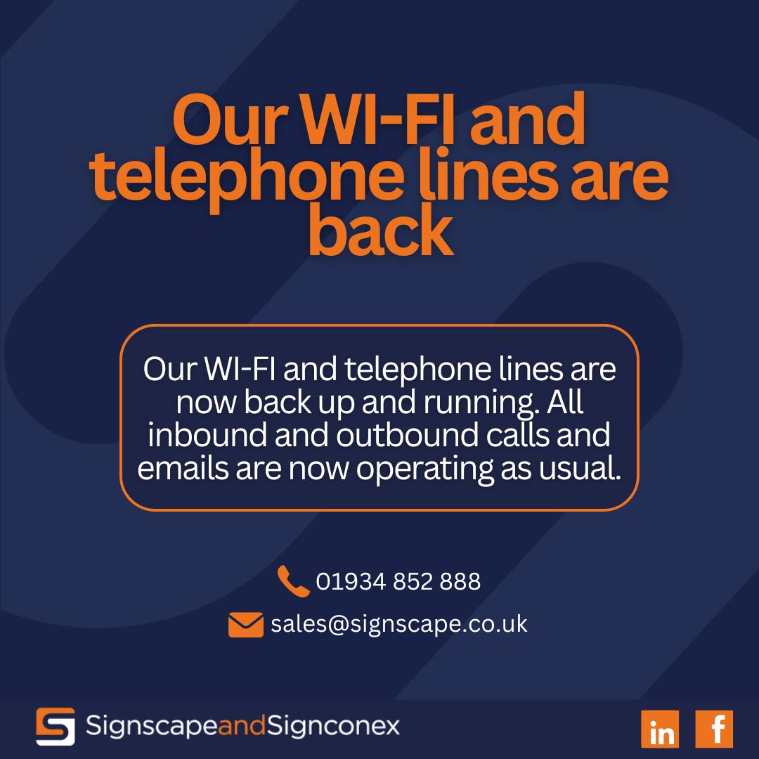 Our Wi-Fi and telephone lines... - Signscape and Signconex | Facebook
