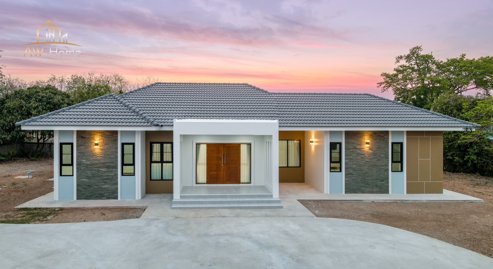 ส่งมอบบ้านพักอาศัย 1 ชั้น ขนาดบ้าน... - AW Home รับสร้างบ้าน