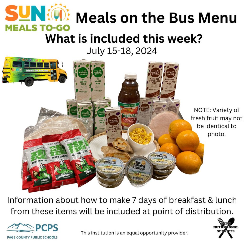 Page - Sun Meals-to-Go: Free Meals for Kids! 🌞 Hey Page County! We're ...