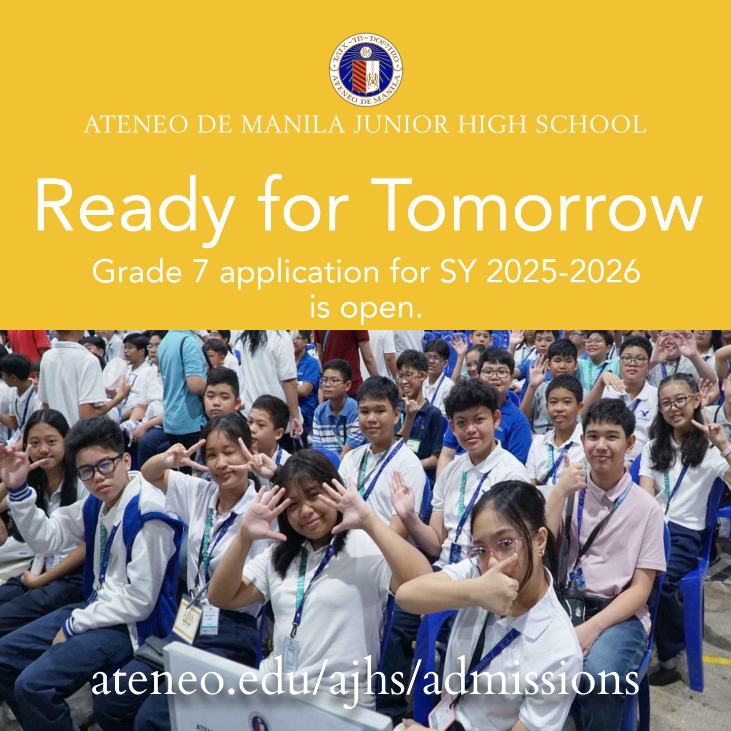 Ateneo - Boys and girls, Grade 7 Application for SY 2025-2026 is open ...