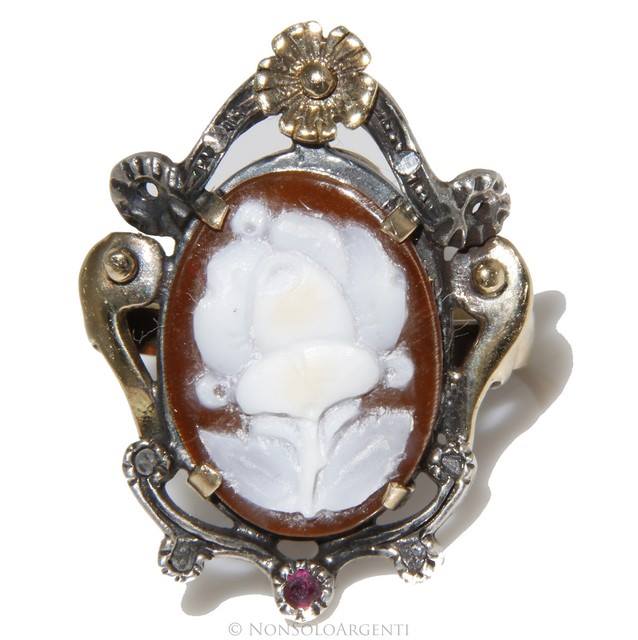 Anello di fidanzamento romantico vintage con diamante un cosiddetto toi et moi