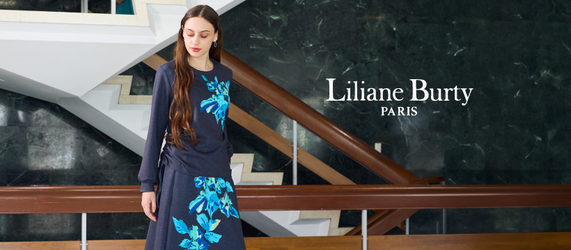 Liliane Burtyリリアンビューティー新品　花柄チュニック 3L綿　青 Liliane Burty - リリアンビューティ - Liliane Burty - リリアン