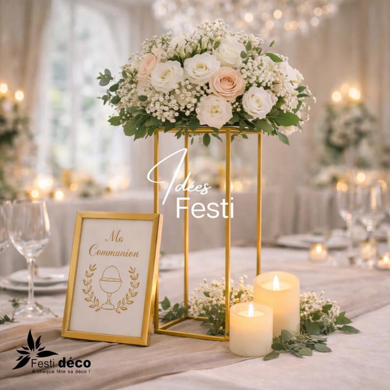 Lot de 2 supports de fleurs en métal pour mariage, décoration de