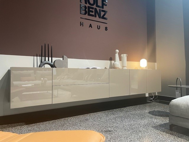 Lowboard Stretto von Rolf Benz | Lack Taupe hochglanz | 45 % Nachlass