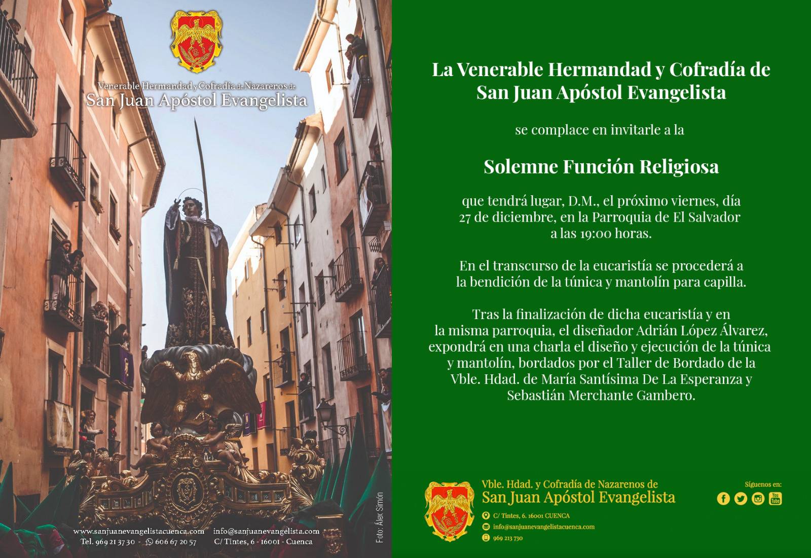 Parroquia - FESTIVIDAD DE SAN JUAN APÓSTOL Y EVANGELISTA Solemne ...
