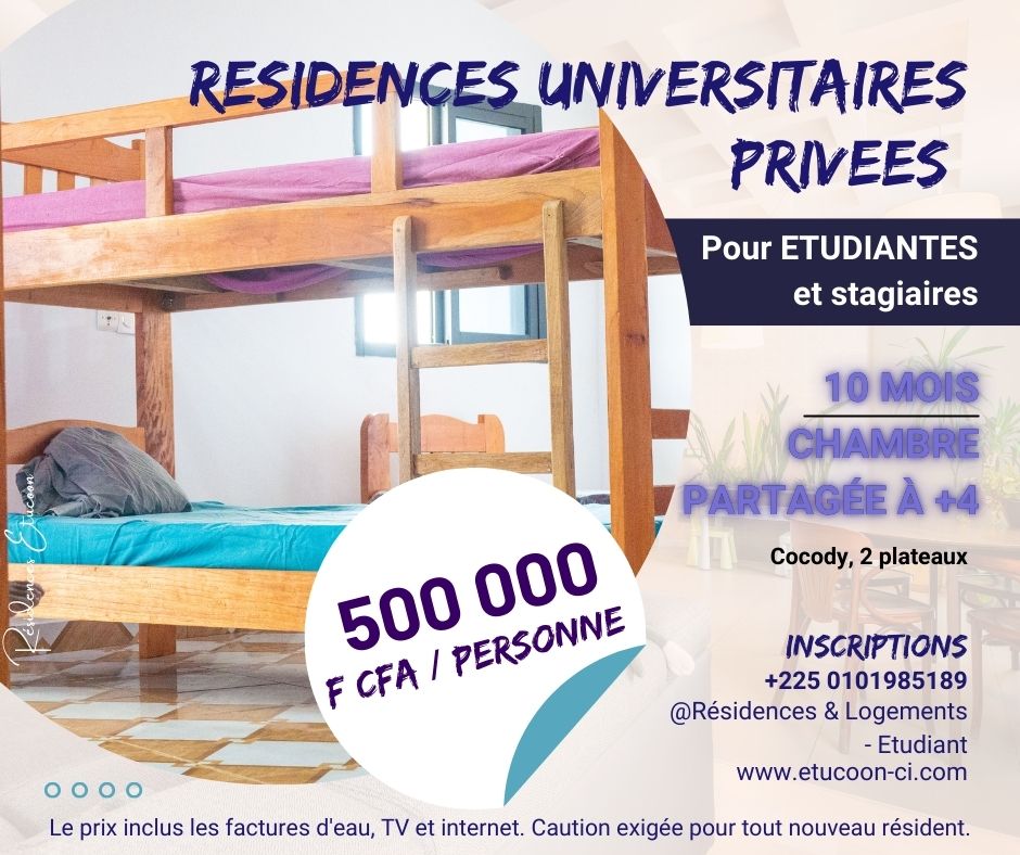Résidences & Logements - Etudiant | Abidjan Abidjan