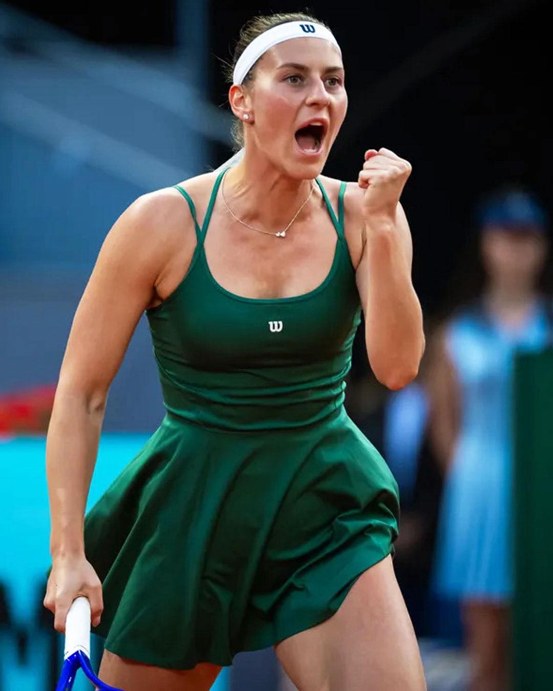 marta kostyuk green dress First WTA 1000 final 👏 defeats Potapova 6-2 1-6 6-1 & will play Andreeva for the Mutua Madrid Open title! #MubadalaCitiDCOpen Style Beyond Size