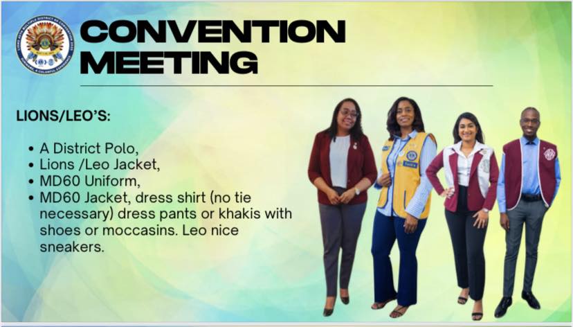 Lions convention weekend schedule and attire