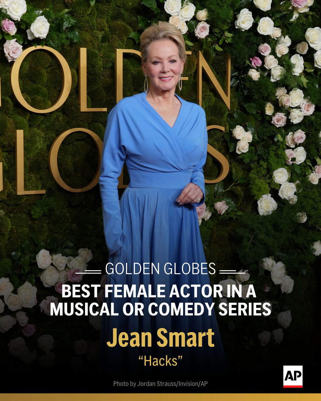 jean smart golden globes dress won her second #GoldenGlobe for best female actor in a TV comedy for playing stand-up comic Deborah Vance on “Hacks.