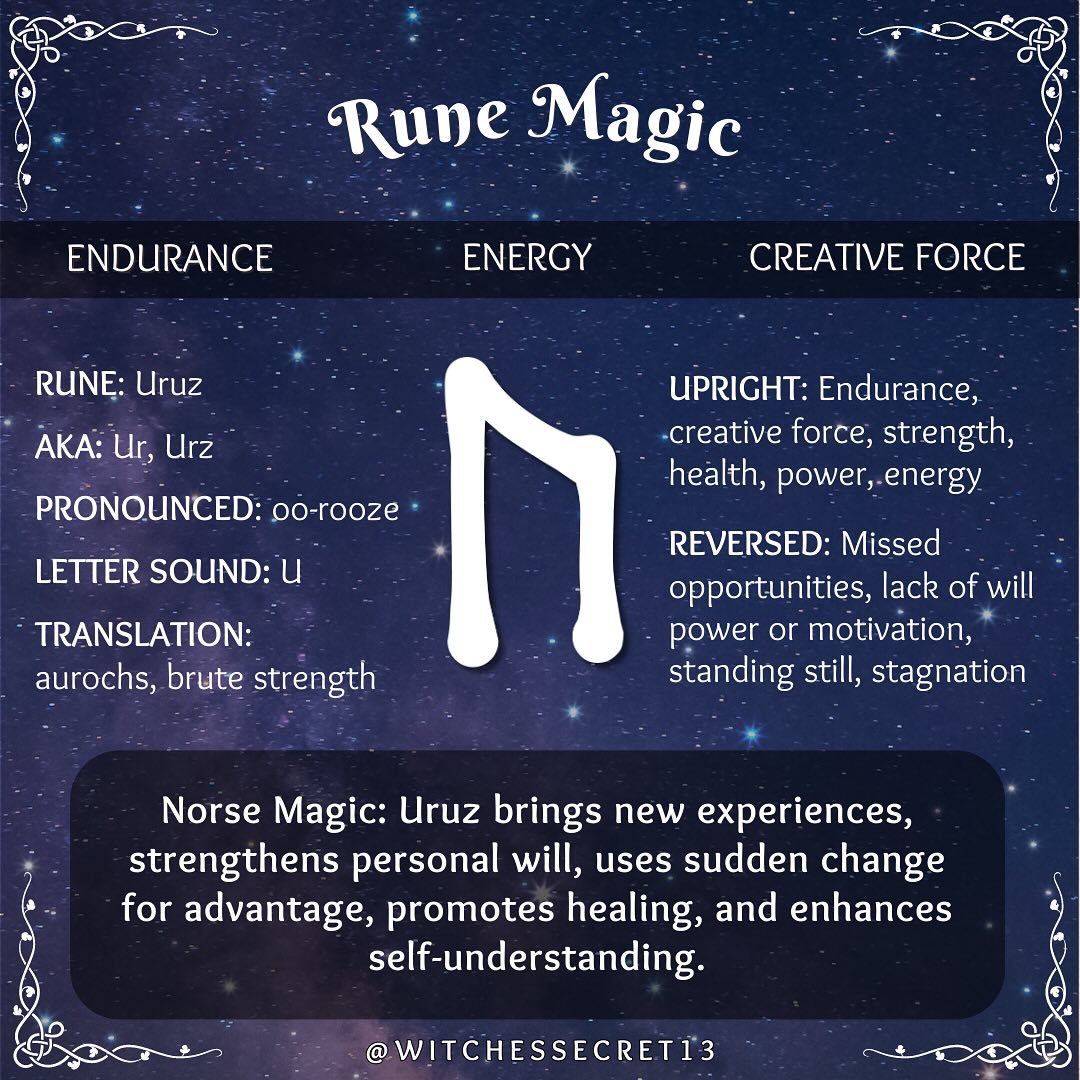 The Witches - #runeteaching - The rune Uruz speaks of strength ...