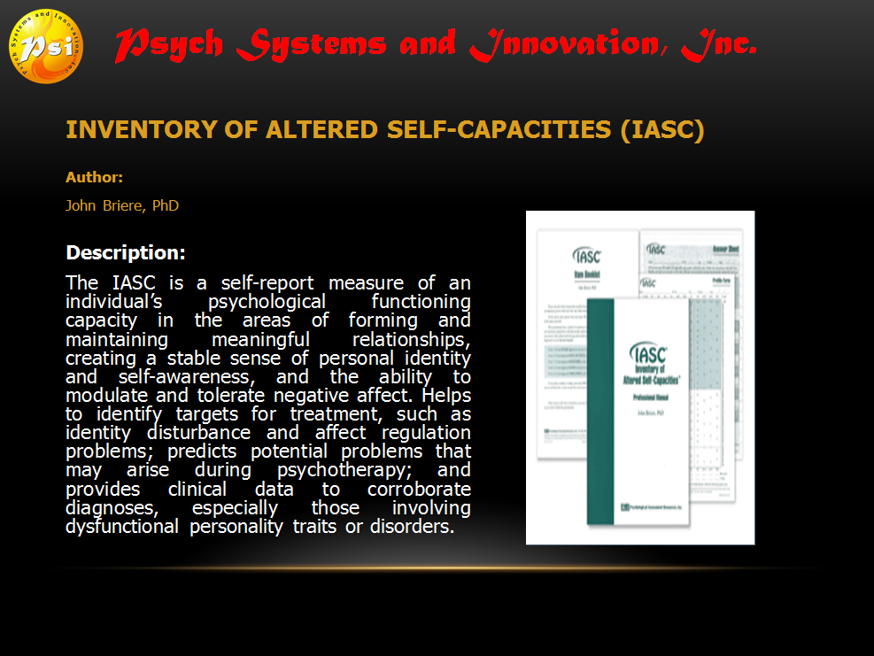 Psy Systems and Innovations, OPC - Featured assessment tool of the week ...
