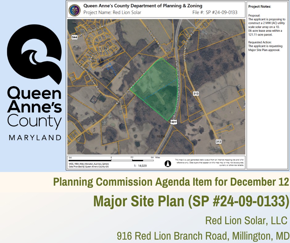 Queen Anne's County Planning Commission will meet on Thursday