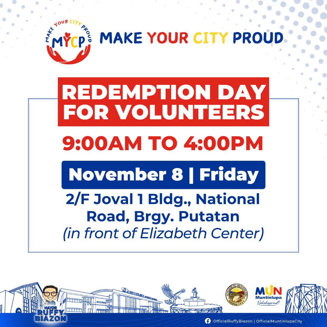 𝐈𝐭’𝐬 𝐑𝐞𝐝𝐞𝐦𝐩𝐭𝐢𝐨𝐧... - City Government of Muntinlupa - OFFICIAL