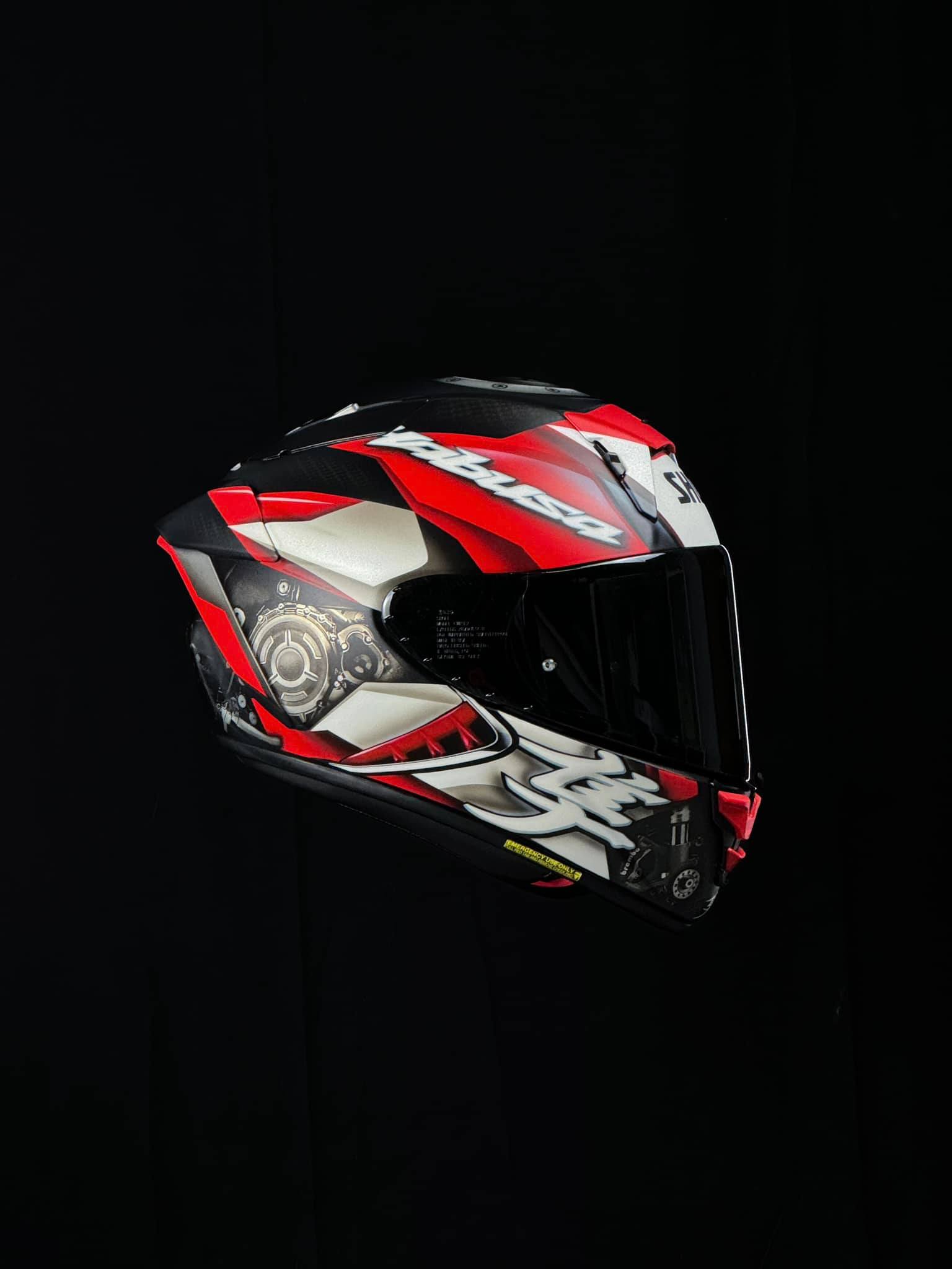 crazy motorcycle helmets livery Carbon Fiber Helmet with Blue Visor Let's take a closer look
