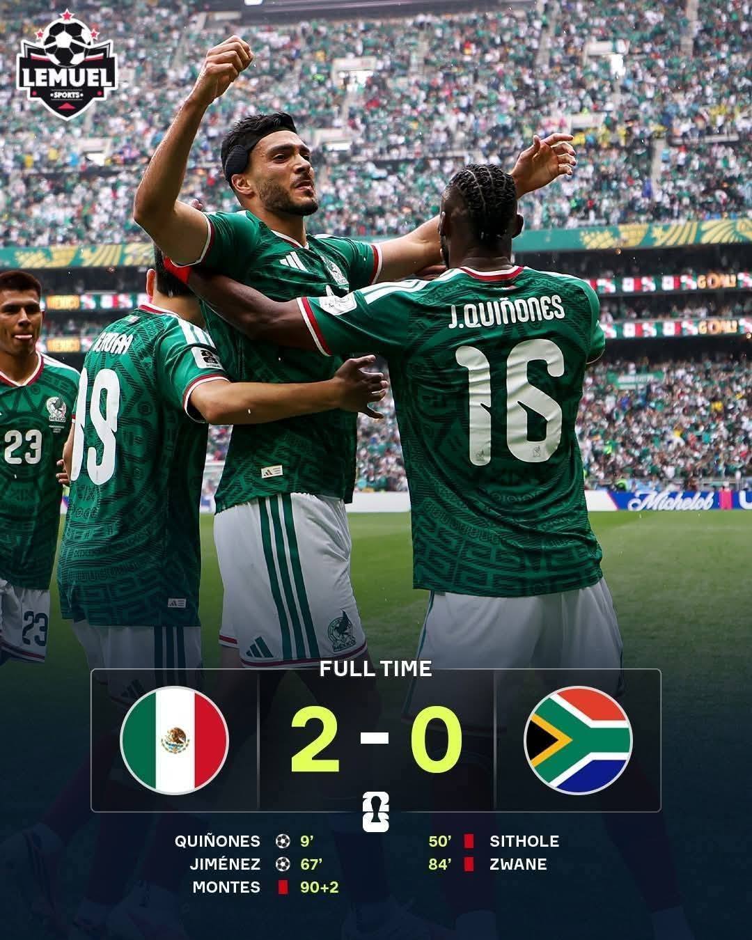 Mexico beats South Africa 2-0 in 2026 World Cup opener