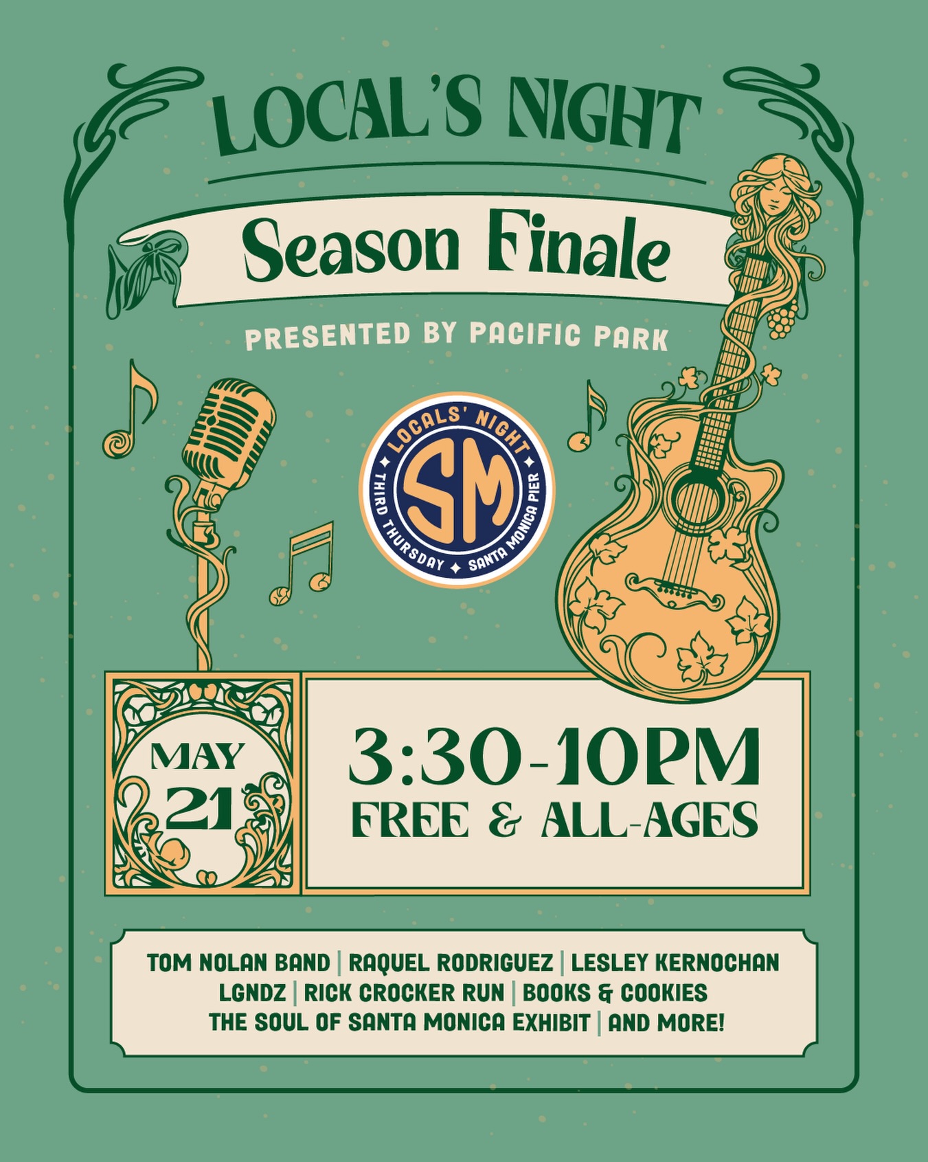 Mark your calendars for the season finale on May 21! • live music 