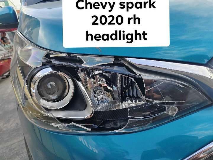 Passenger Side Headlight Assembly For 2019-2022 Chevrolet Spark – Halogen, Chrome Housing, No DRL