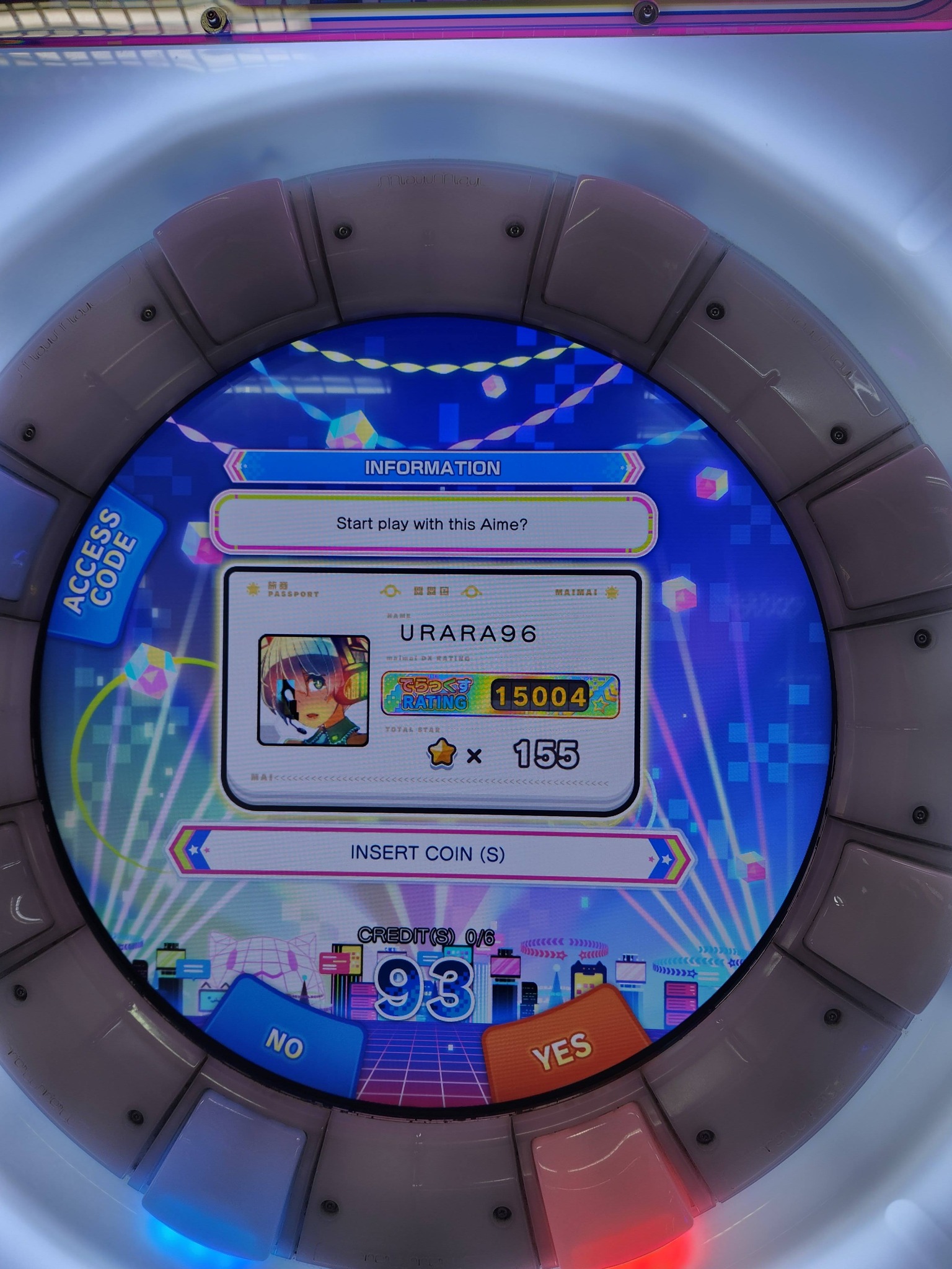 Reached 15k score on maimai after on and off playing