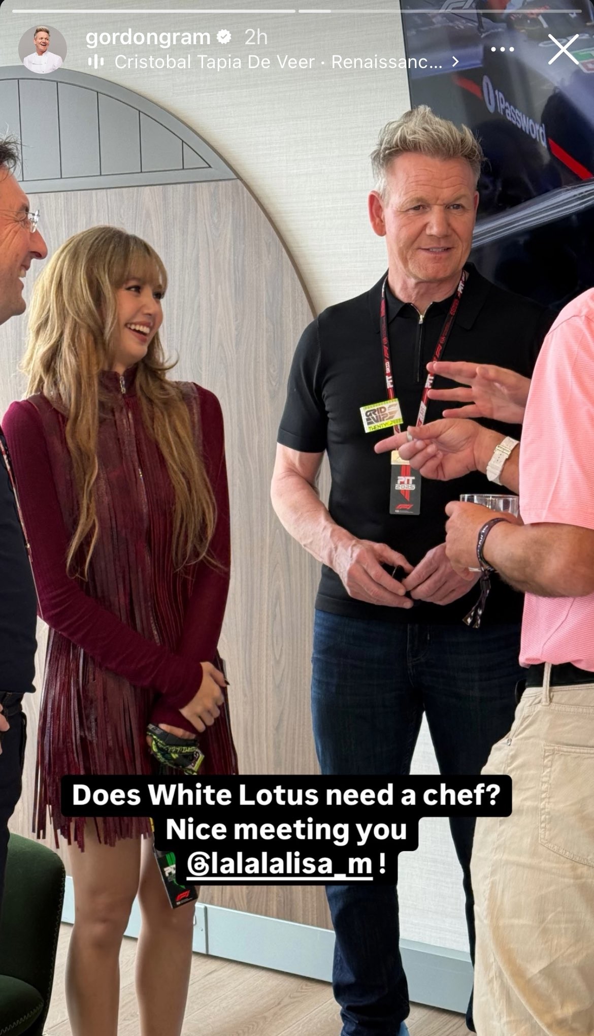 Just - [IG] Gordon Ramsay updated with Lisa 'White Lotus có tuyển đầu ...