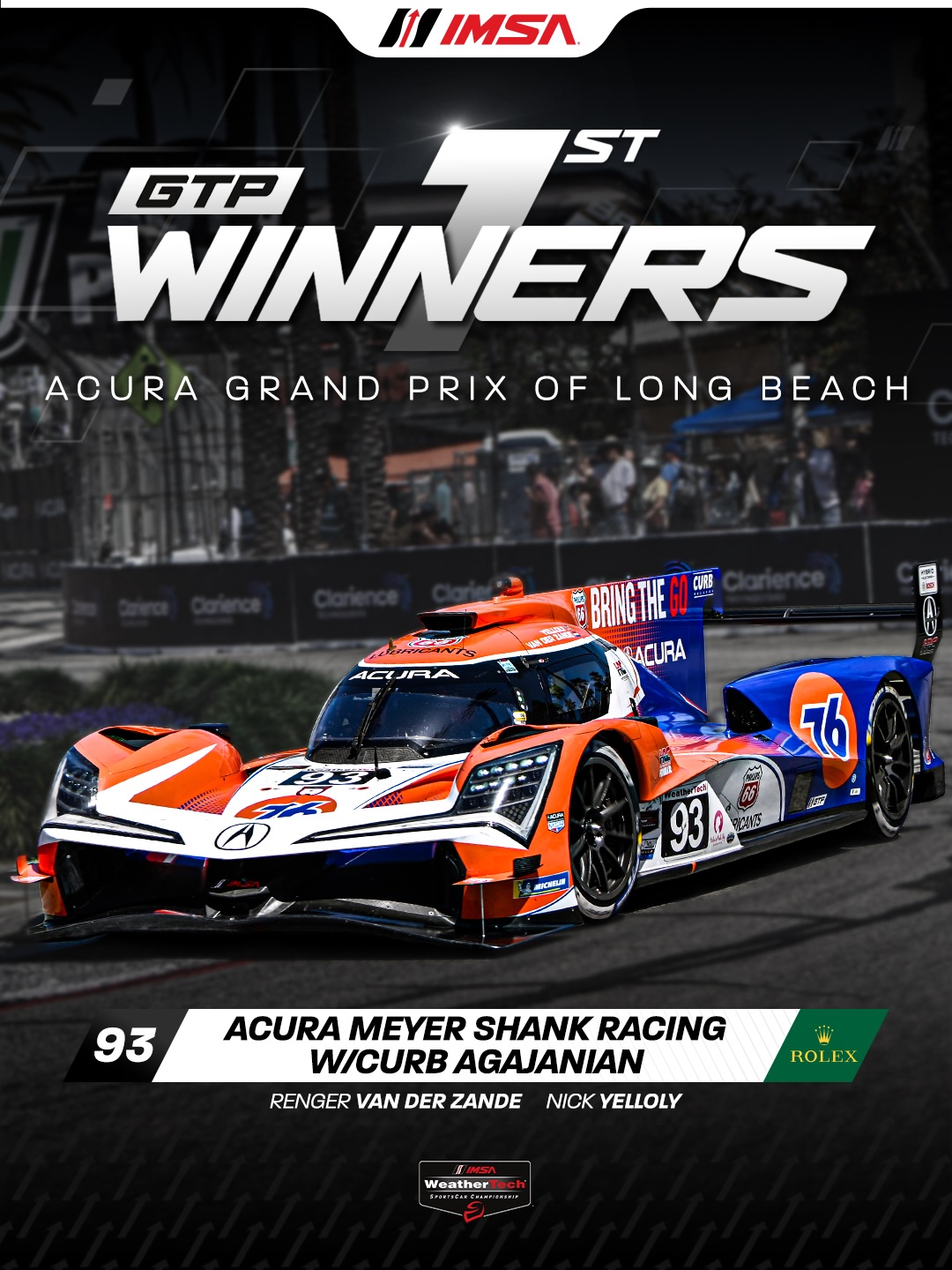 Congratulations to the No.93 Acura Meyer Shank Racing w/Curb