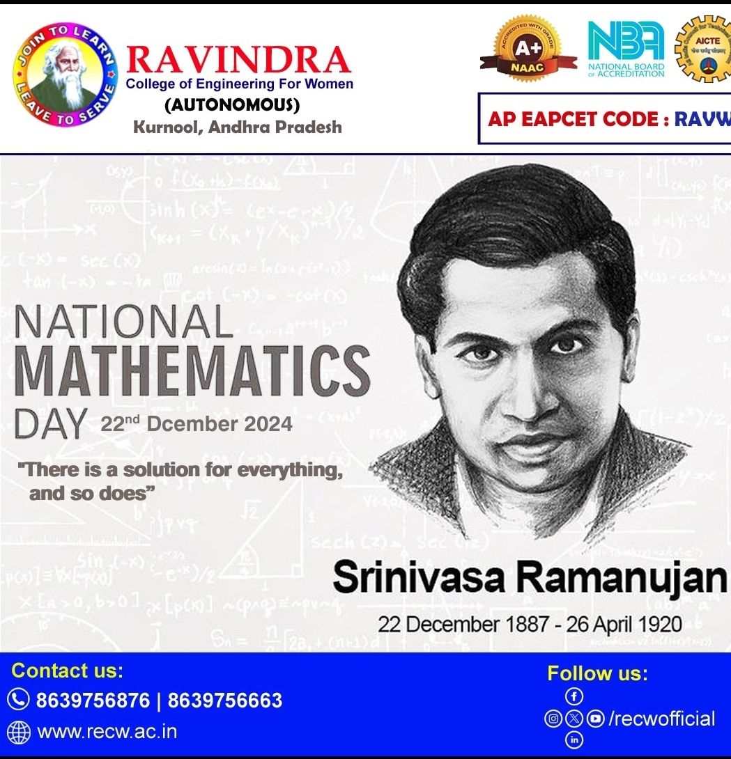 Ravindra - 📅 National Mathematics Day – 22nd December 2024 🎉 Honoring ...