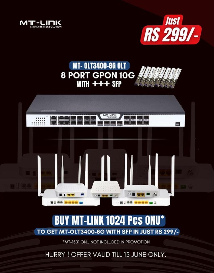 MT-Link 8 Port GPON 10G OLT With +++SFP... - MT-Link Pakistan | Facebook