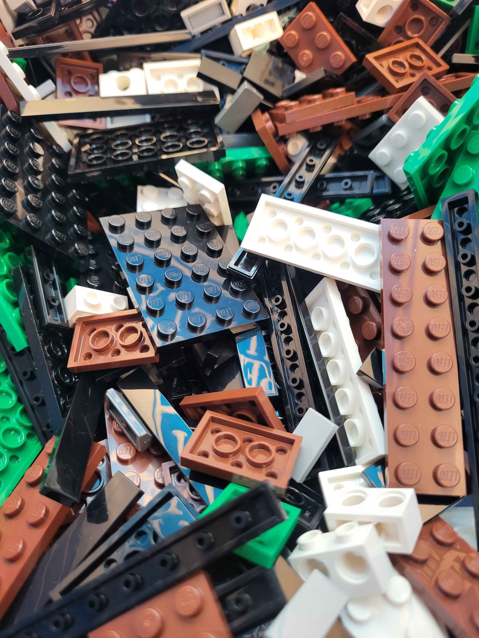 Lot 4 lbs pounds LEGO LEGOS random bricks green black white brown gray ...