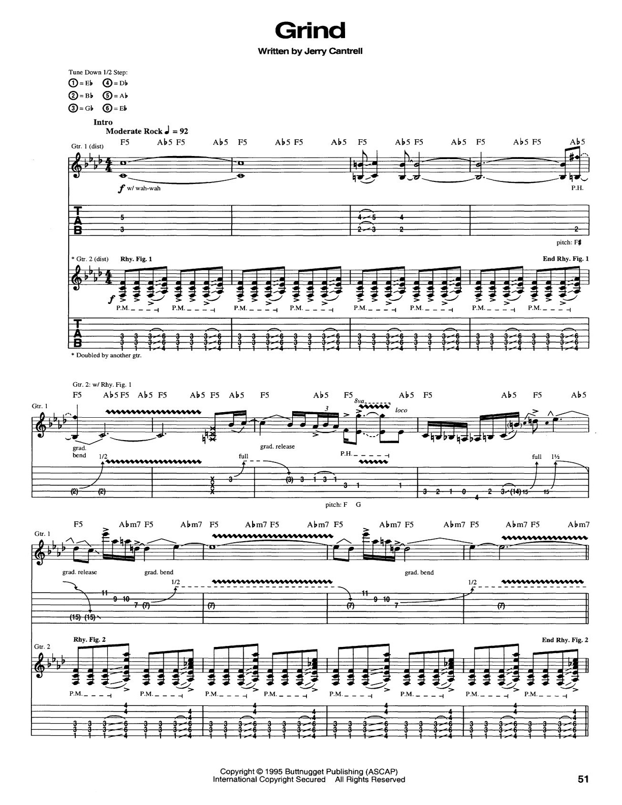 Alice In Chains - Grind (Guitar-Tab) L I C E I N C H N 1安 I 全 S