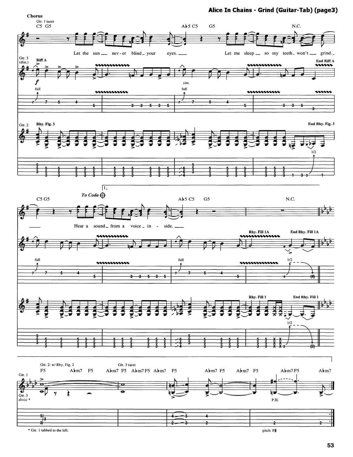 Alice In Chains - Grind (Guitar-Tab) L I C E I N C H N 1安 I 全 S