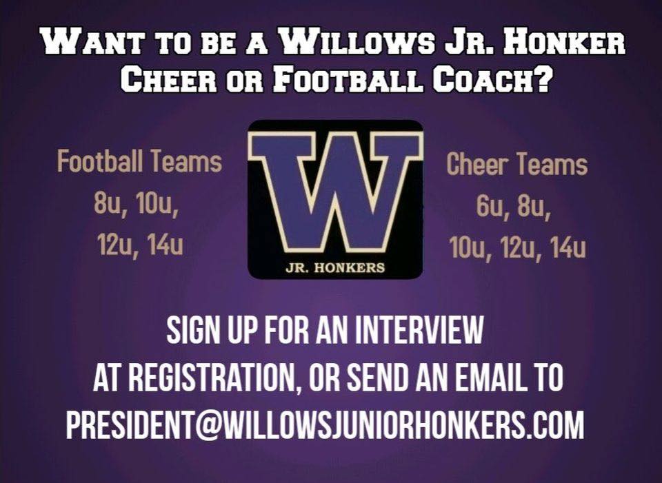 Good morning WJH... - Willows Youth Football and Cheer | Facebook