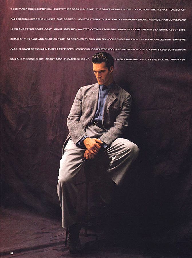 GQ 1990 photographed by Nadir Naldi. The name of the model is Lars.